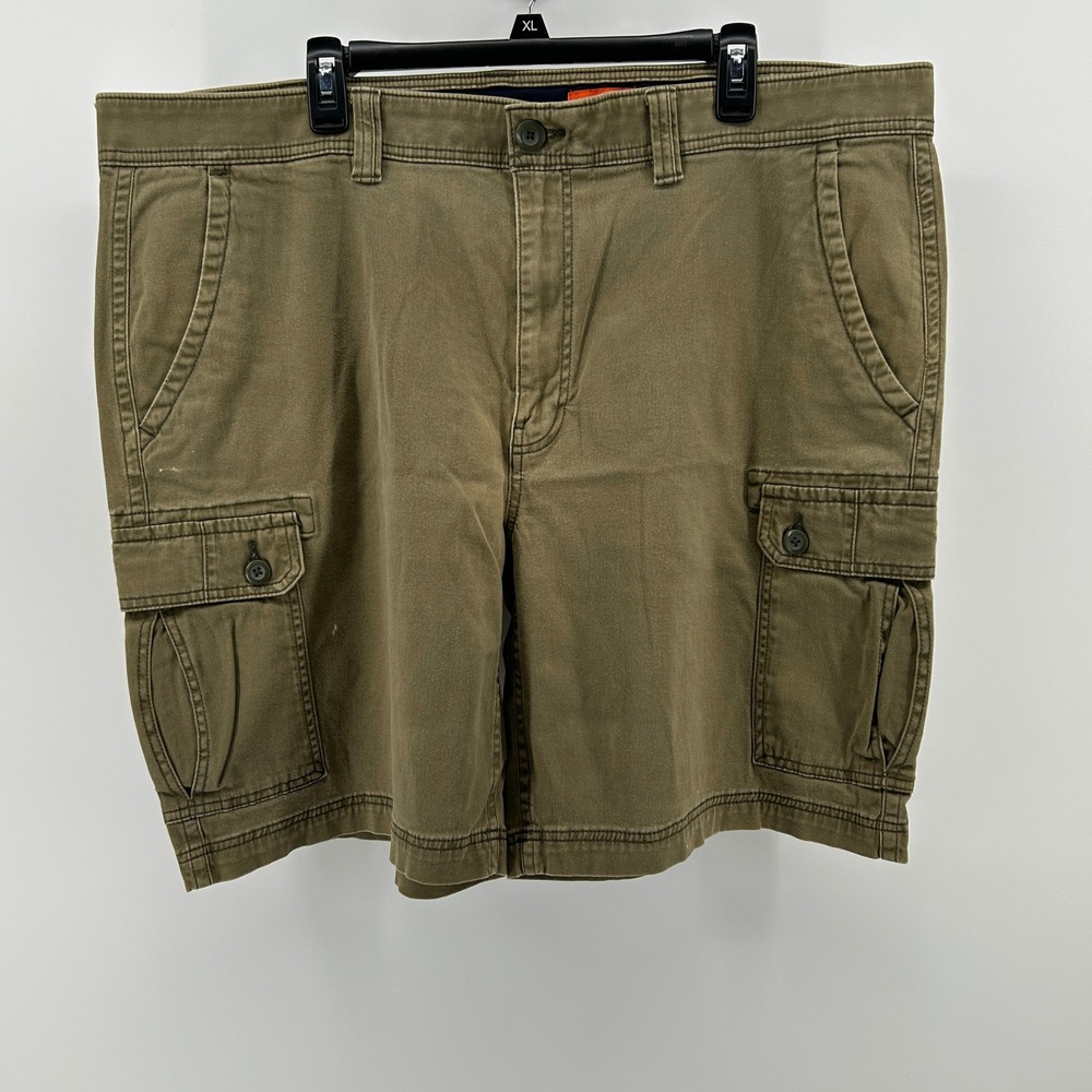 St Johns Bay Mens Olive‎ Green Comfort Stretch Cargo Shorts 44 Utility Hiking